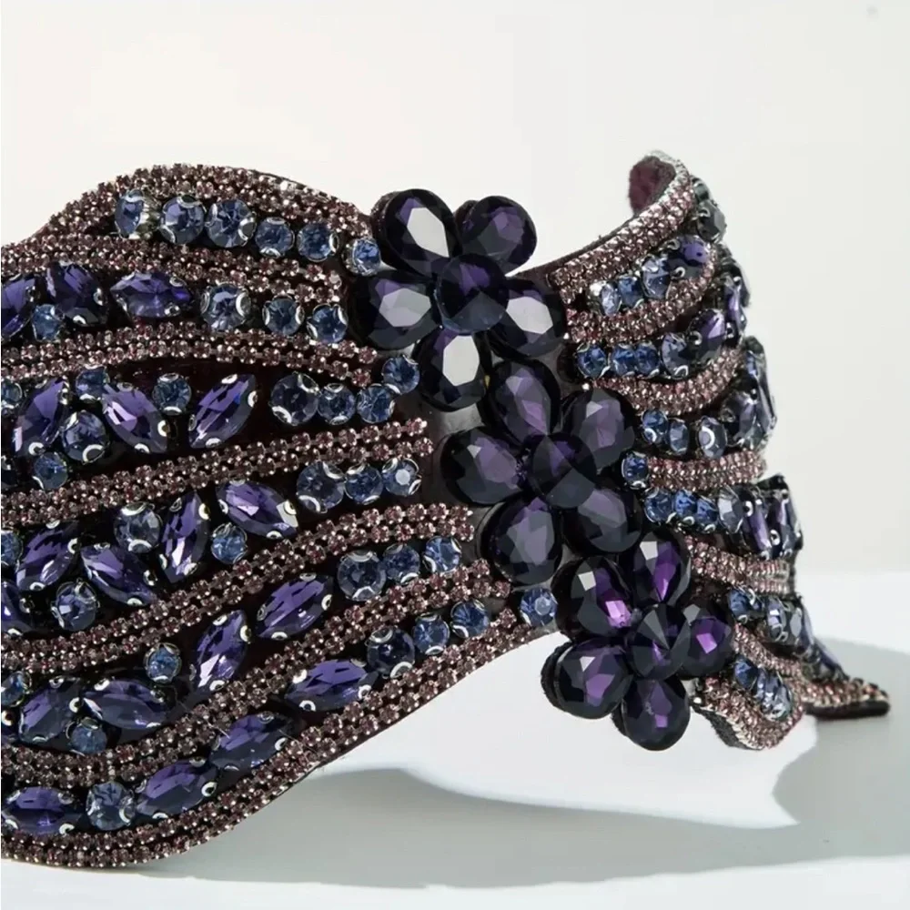 White Vintage Inspired Rhinestone Bow Headband